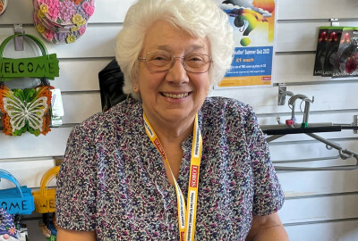 Volunteer shop worker Joyce